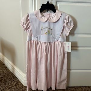 LuLu BeBe little girls Manger Scene Christmas dress. Color: Light Pink. Size: 6X